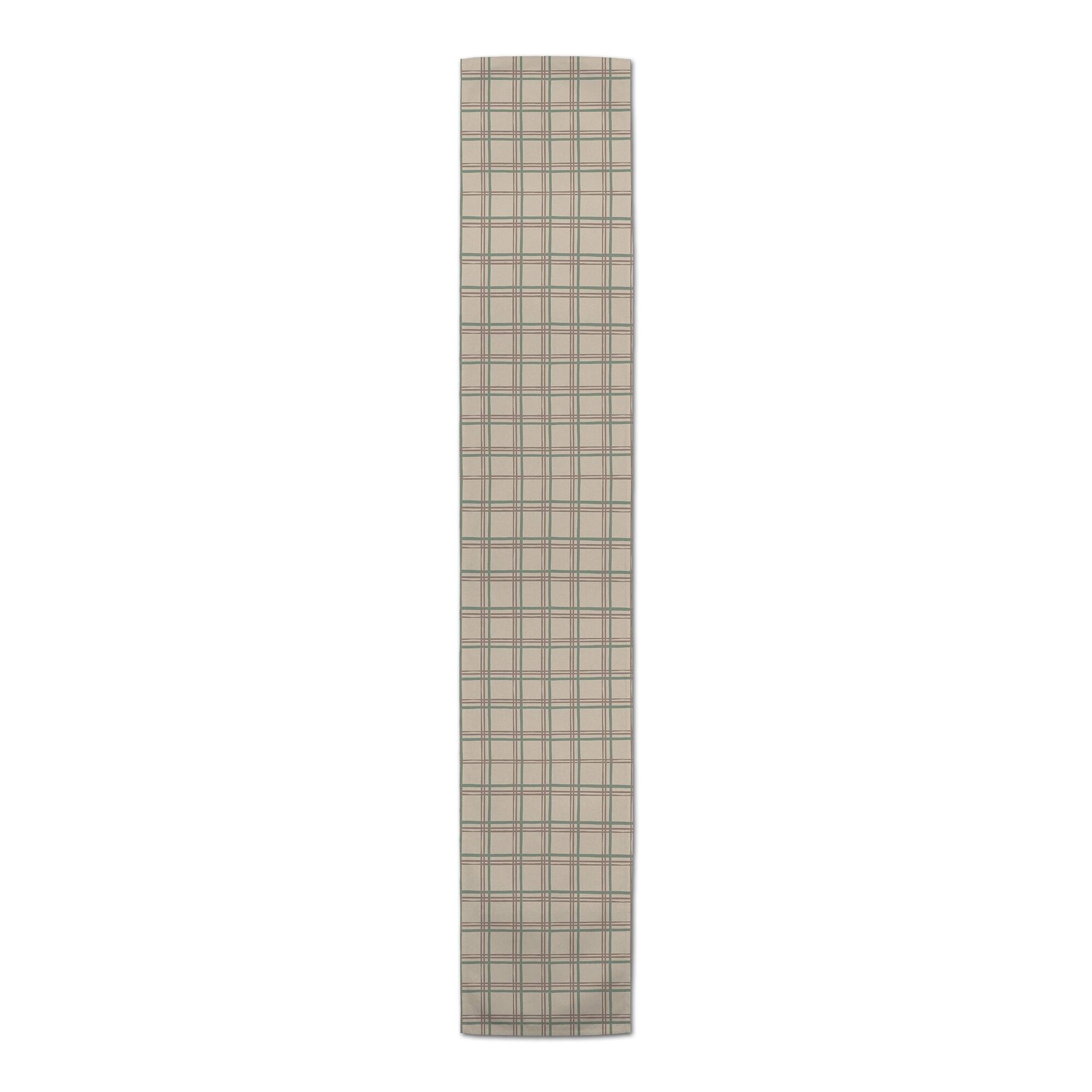 90" Brown Holiday Plaid Cotton Twill Runner